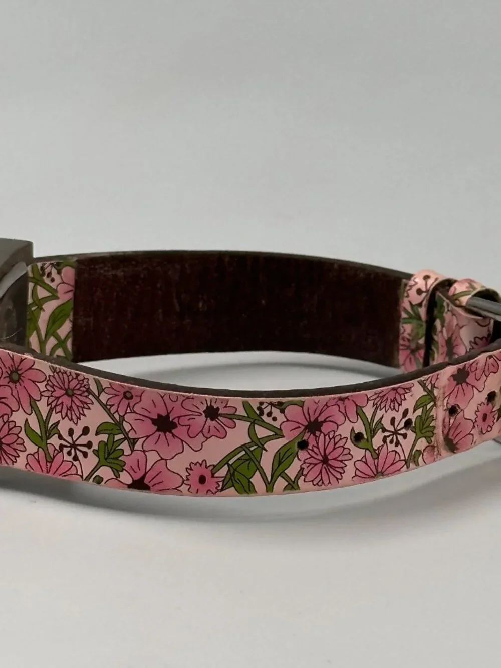 3/$30 Women Watch Silver Pink Mother of Pearl Dial Floral Leather Band Works